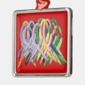 Mehrfarbige Bänder für Bewusstseins-Verzierung Silbernes Ornament (Links)