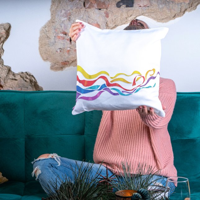 Mehrfarbige Bänder Kissen (Von Creator hochgeladen)