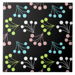 Mehrfarbige Beeren, einfaches Muster Retro-60 Fliese