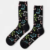 Mehrfarbige Beeren, einfaches Muster Retro-60 Socken (Linkes Detail)