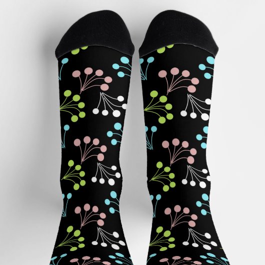 Mehrfarbige Beeren, einfaches Muster Retro-60 Socken (Oben)