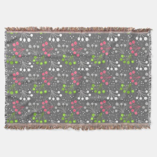 Mehrfarbige Beerenstromretro 60er Decke (Vorderseite)