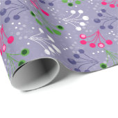 Mehrfarbige Beerenstromretro 60er Geschenkpapier (Rolleneckpunkt)