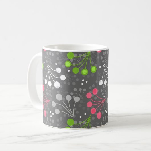 Mehrfarbige Beerenstromretro 60er Kaffeetasse (Vorderseite Links)