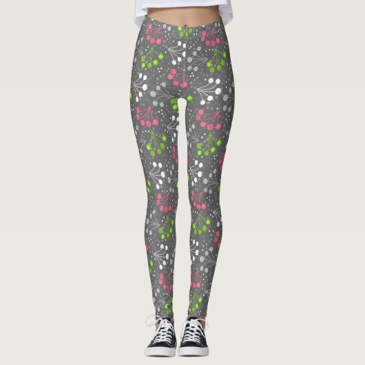 Mehrfarbige Beerenstromretro 60er Leggings (Vorderseite)
