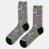Mehrfarbige Beerenstromretro 60er Socken (Linkes Detail)