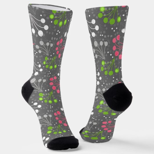 Mehrfarbige Beerenstromretro 60er Socken (Gewinkelt)