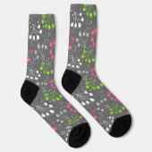 Mehrfarbige Beerenstromretro 60er Socken (Rechts)