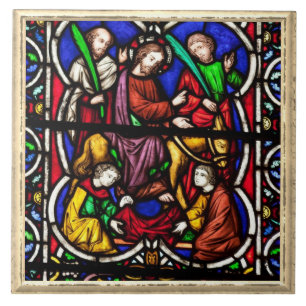Mehrfarbige Bibel-Szene Fliese