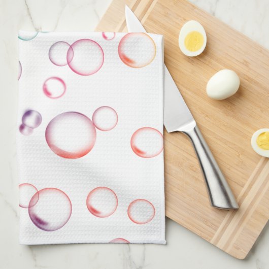 mehrfarbige Blasen Geschirrtuch (Viertel Falte)