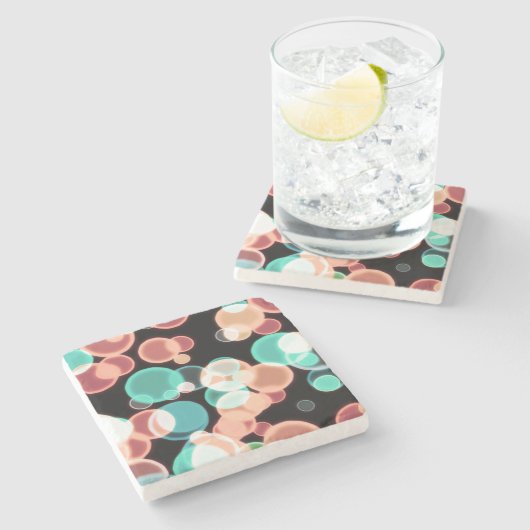 mehrfarbige Blasen Steinuntersetzer (Seitenansicht)