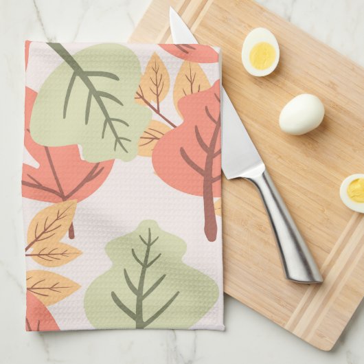 Mehrfarbige Blätter Geschirrtuch (Viertel Falte)
