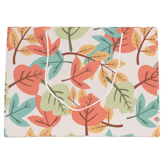 Mehrfarbige Blätter Große Geschenktüte (Vorderseite)