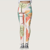 Mehrfarbige Blätter Leggings (Vorderseite)