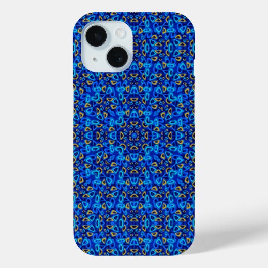 Mehrfarbige blaue Ornament-Abstraktion Case-Mate iPhone Hülle (Rückseite)