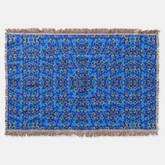 Mehrfarbige blaue Ornament-Abstraktion Decke (Vorderseite)