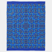 Mehrfarbige blaue Ornament-Abstraktion Fleecedecke (Vorderseite)