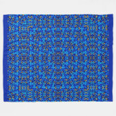 Mehrfarbige blaue Ornament-Abstraktion Fleecedecke (Vorderseite (Horizontal))