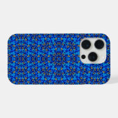 Mehrfarbige blaue Ornament-Abstraktion iPhone Hülle (Rückseite (Horizontal))