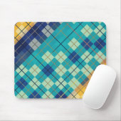 Mehrfarbige blaue und gelbe Argyle-Karierung Mousepad (Mit Mouse)