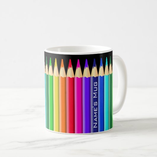 Mehrfarbige Bleistift-Zeichenstifte (optionaler Kaffeetasse (VorderseiteRechts)