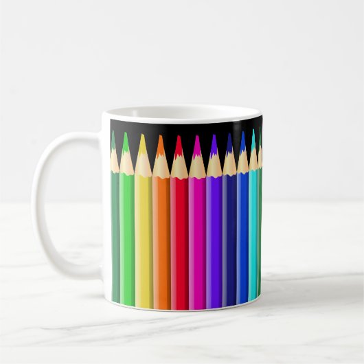 Mehrfarbige Bleistift-Zeichenstifte (optionaler Kaffeetasse (Links)