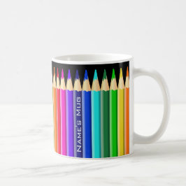 Mehrfarbige Bleistift-Zeichenstifte (optionaler Kaffeetasse