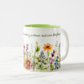 Mehrfarbige Blume Aquarelldruck Zweifarbige Tasse (VorderseiteRechts)