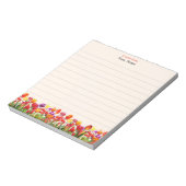 Mehrfarbige Blume auf hellbeige Linde Notizblock (Rotiert)