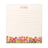 Mehrfarbige Blume auf hellbeige Linde Notizblock (Vorderseite)