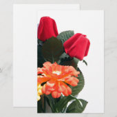 mehrfarbige Blume Briefpapier (Vorne/Hinten)