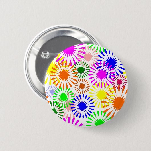 mehrfarbige Blume Button (Vorne & Hinten)