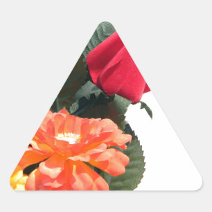 mehrfarbige Blume Dreieckiger Aufkleber