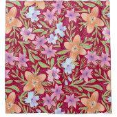 mehrfarbige Blume Duschvorhang (Vorderseite)