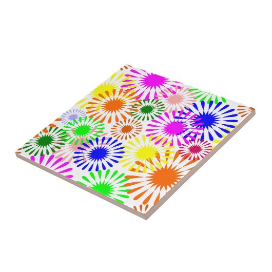 mehrfarbige Blume Fliese (Seite)