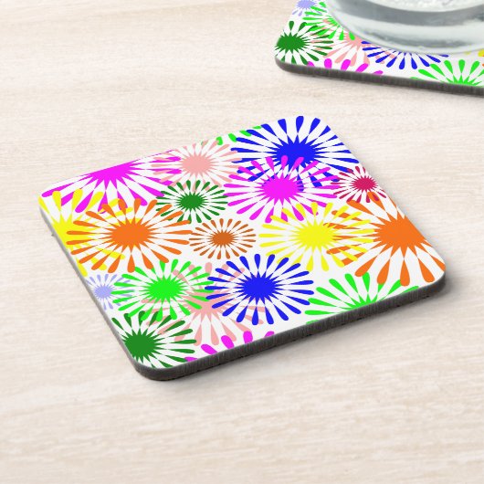 mehrfarbige Blume Getränkeuntersetzer (Linke Seite)