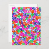 Mehrfarbige Blume HandGezeichnet Blumenmuster Postkarte (Vorne/Hinten)