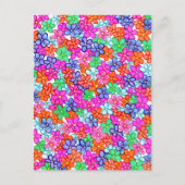 Mehrfarbige Blume HandGezeichnet Blumenmuster Postkarte (Vorderseite)