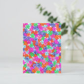 Mehrfarbige Blume HandGezeichnet Blumenmuster Postkarte (Stehend Vorderseite)