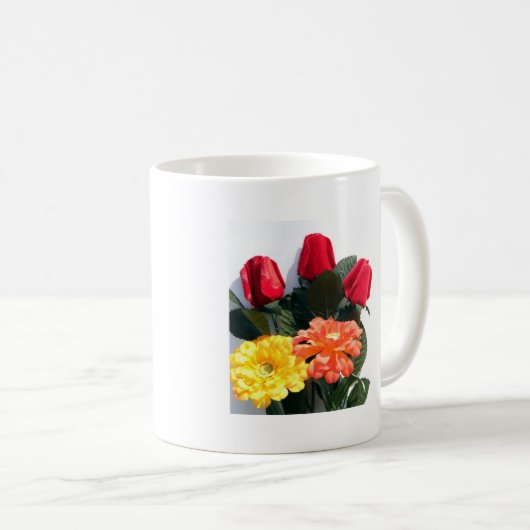 mehrfarbige Blume Kaffeetasse (VorderseiteRechts)