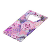 Mehrfarbige Blume Kreditkarte Flaschenöffner (Rückseite Schrägansicht)