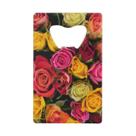 Mehrfarbige Blume Kreditkarte Flaschenöffner