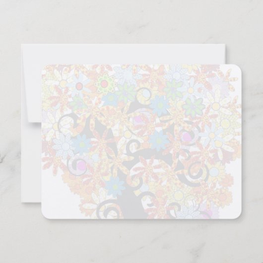 Mehrfarbige Blume LoveTree Wedding Vielen Dank Dankeskarte (Rückseite)