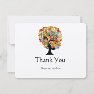 Mehrfarbige Blume LoveTree Wedding Vielen Dank Dankeskarte