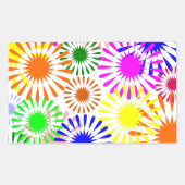 mehrfarbige Blume Rechteckiger Aufkleber (Vorderseite)