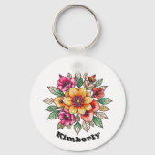 mehrfarbige Blume Schlüsselanhänger (Vorderseite)