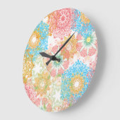 mehrfarbige Blume-Uhr Große Wanduhr (Winkel)