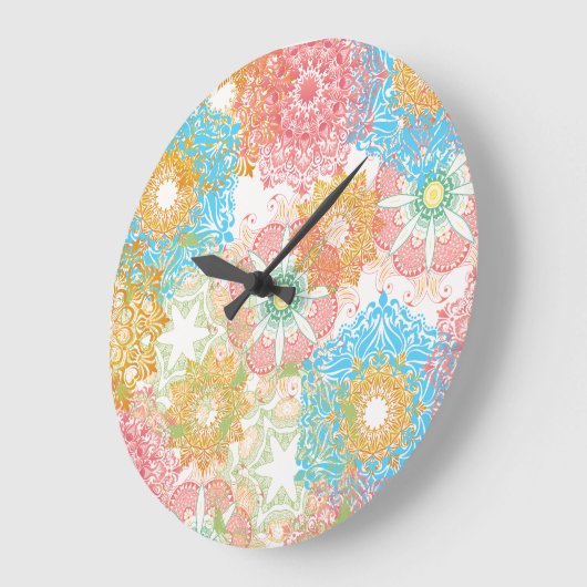 mehrfarbige Blume-Uhr Große Wanduhr (Winkel)