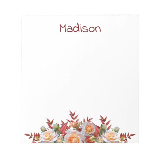 Mehrfarbige Blume vom Schreibtisch aus Personalisi Notizblock (Vorderseite)