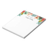 Mehrfarbige Blume vom Schreibtisch aus Personalisi Notizblock (Rotiert)